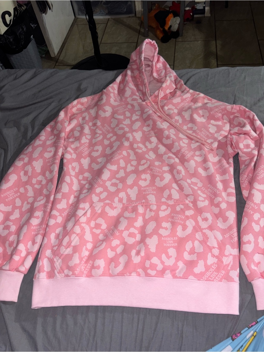 ALF Pink Leopard Cowl Hoodie Sweater